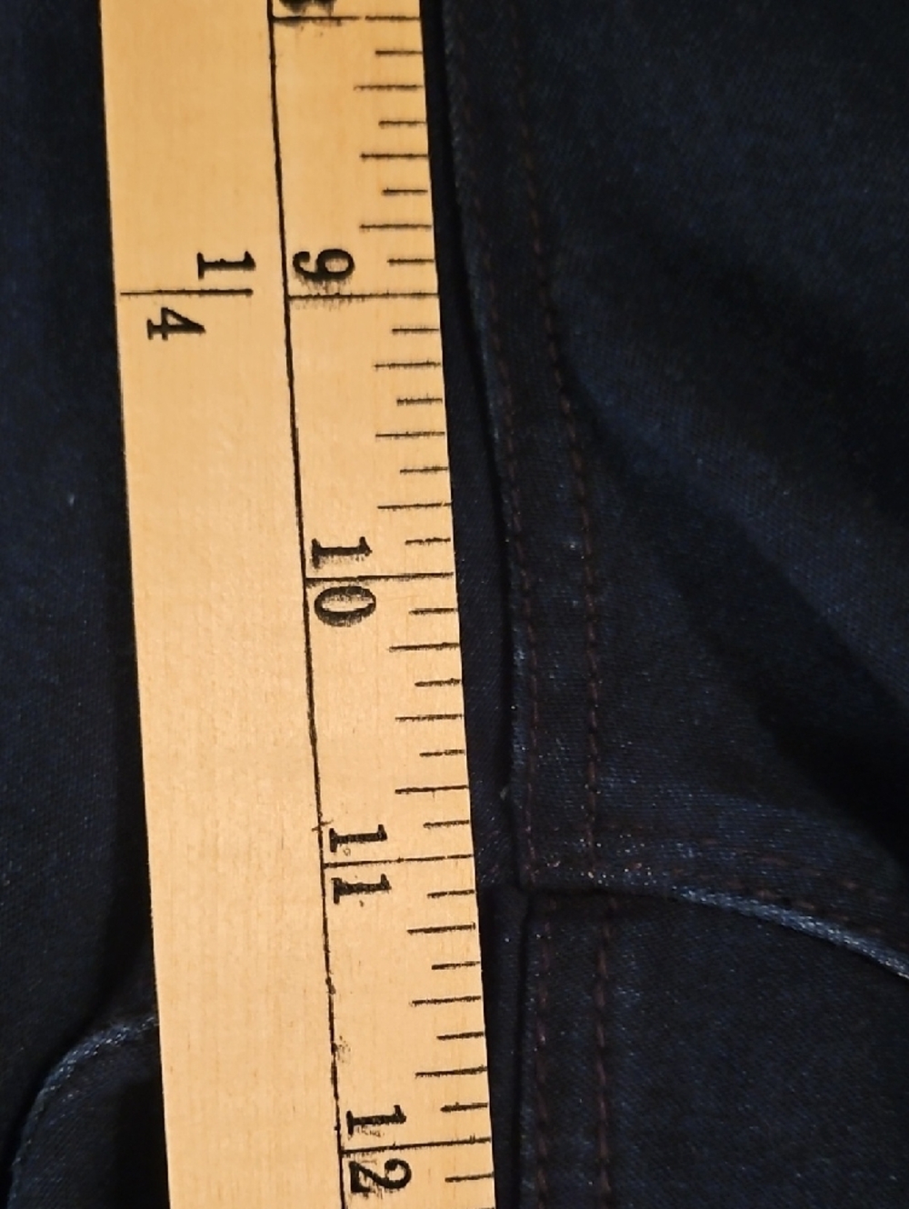 1822 'Butter' Denim Women's High Rise Bermuda Shorts - Dark Indigo Blue- 14 W - Picture 4 of 7